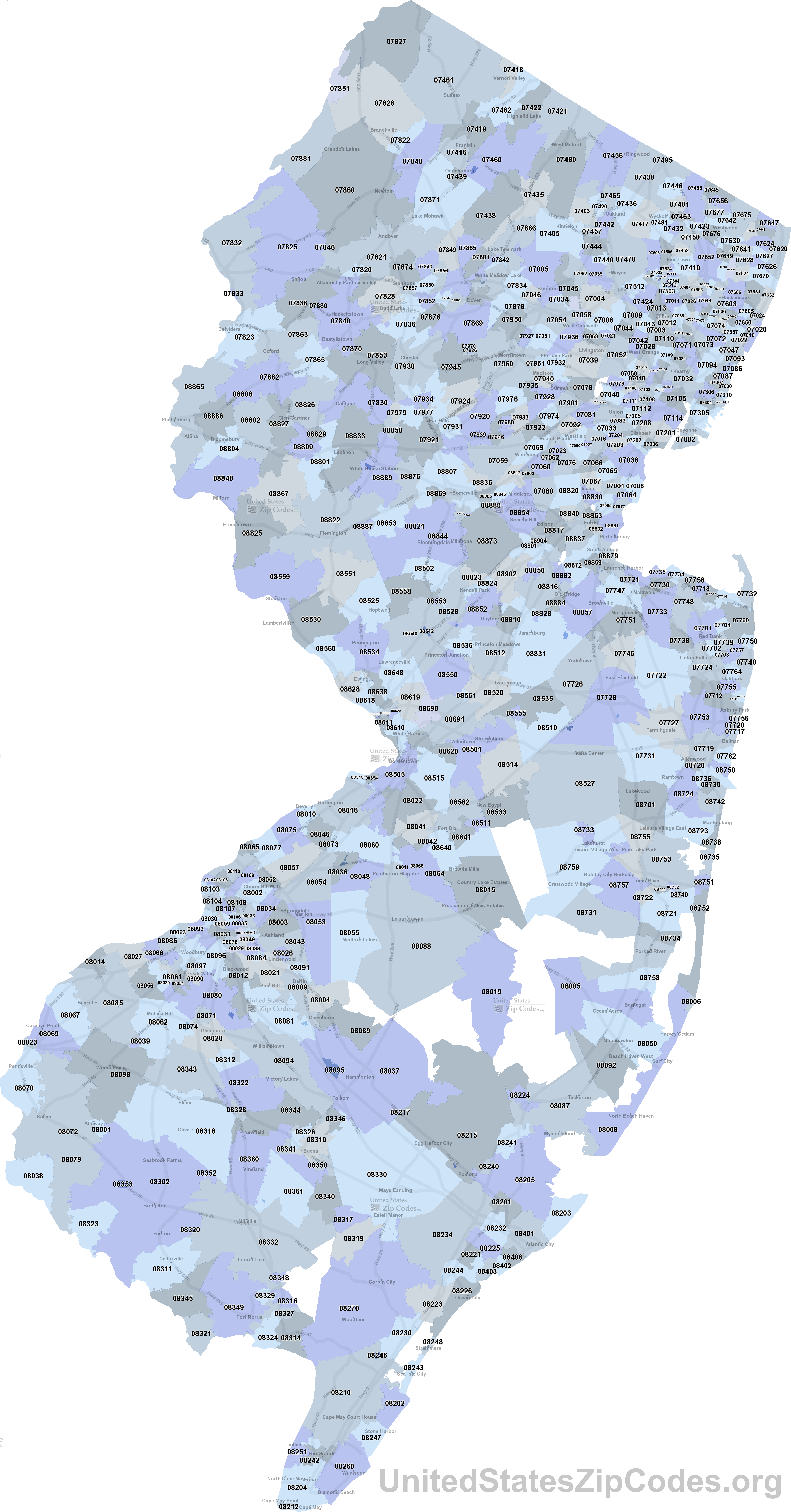 Printable ZIP Code Maps Free Download