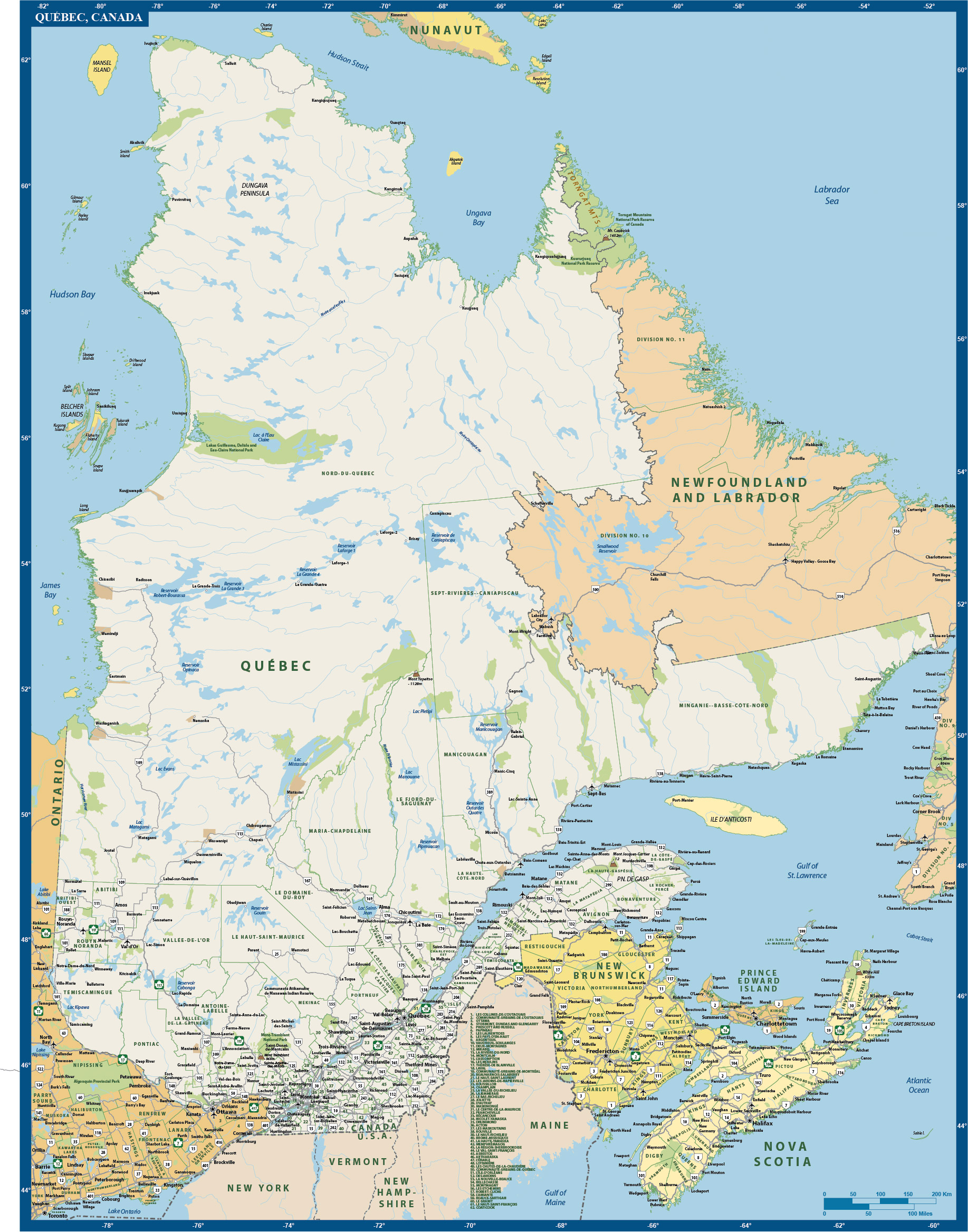 Quebec Province Map Digital Vector Creative Force
