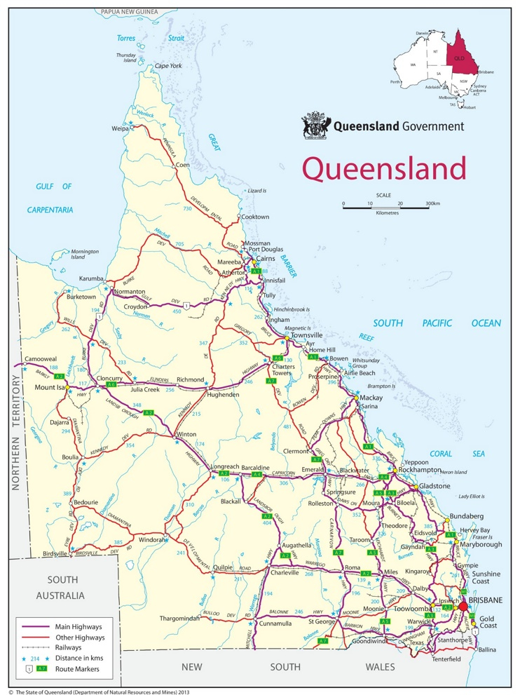 Queensland Road Map Queensland Road Map