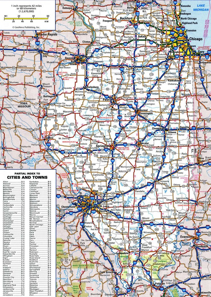 Road Map Of IllinoisFree Maps Of US Southern Illinois 