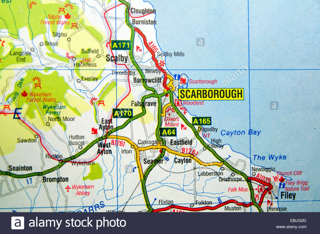 Road Map Of Scarborough England Stock Photo 76010437 Alamy