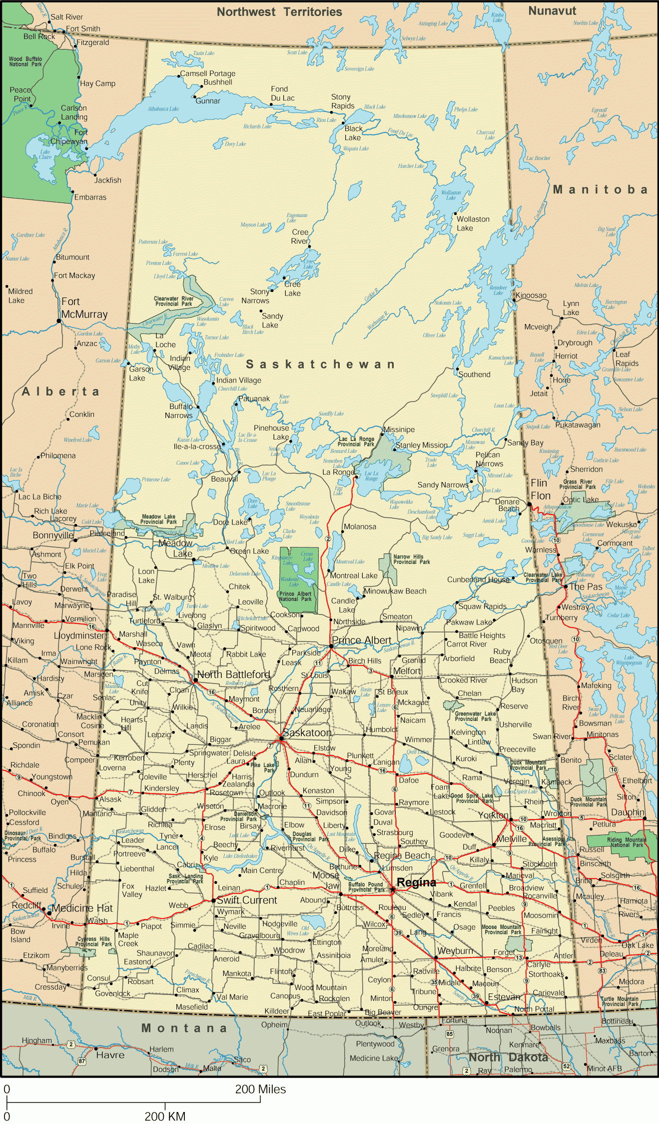 Saskatchewan Map Detailed Map Of Saskatchewan Canada