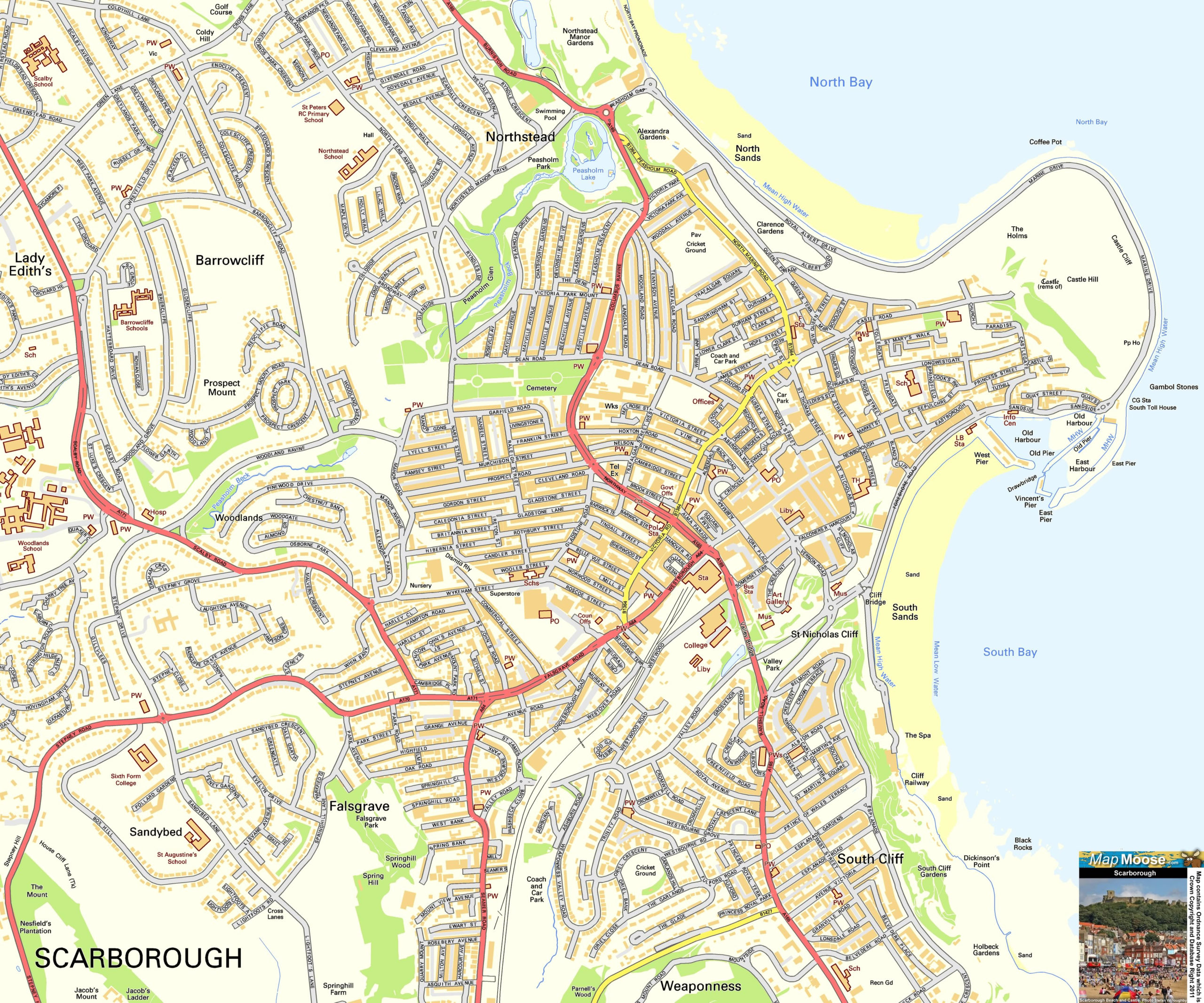 Scarborough Offline Street Map Including Scarborough 