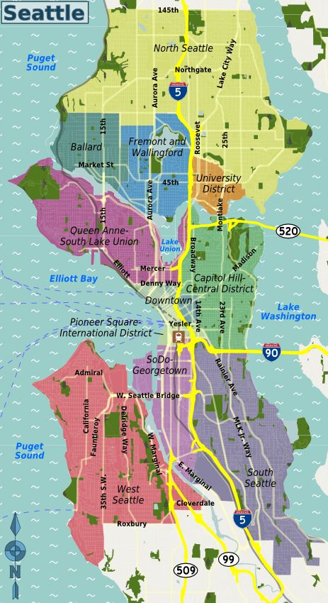 Seattle Neighborhood Map Seattle Travel Seattle Seattle Neighborhood Map Seattle Travel Seattle