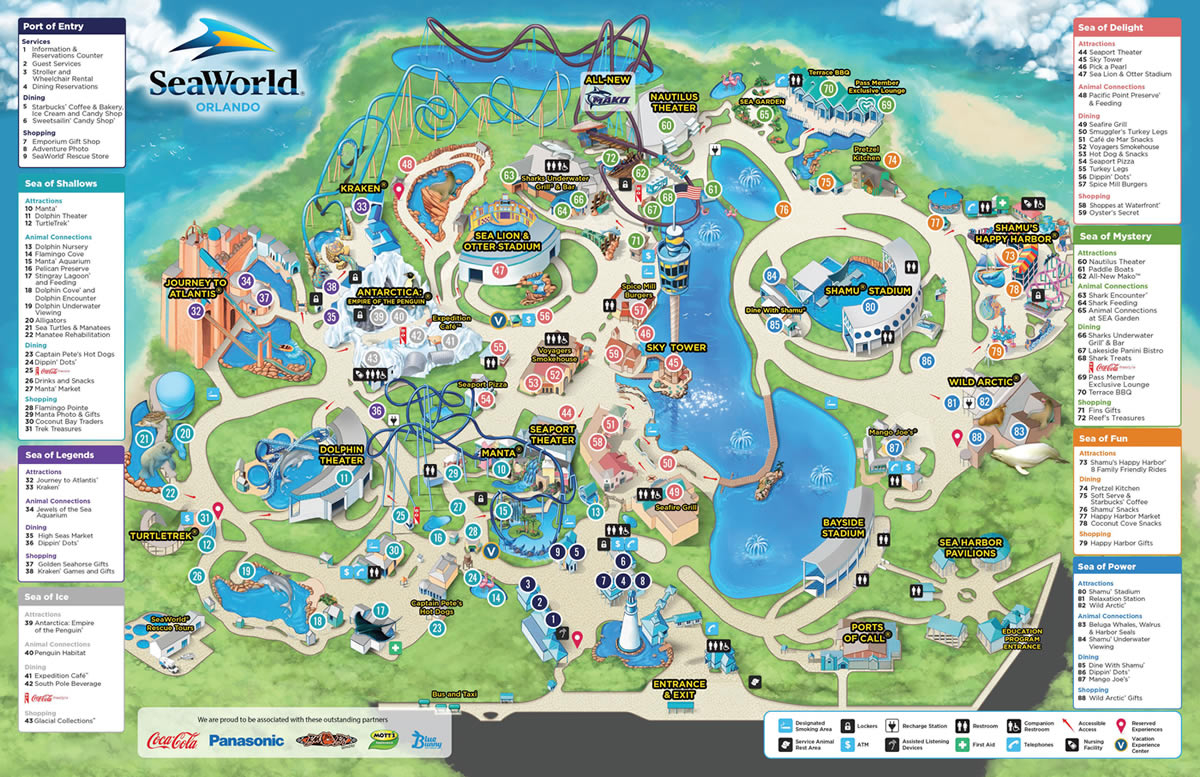 SeaWorld Park Information And Guide Map For SeaWorld Orlando