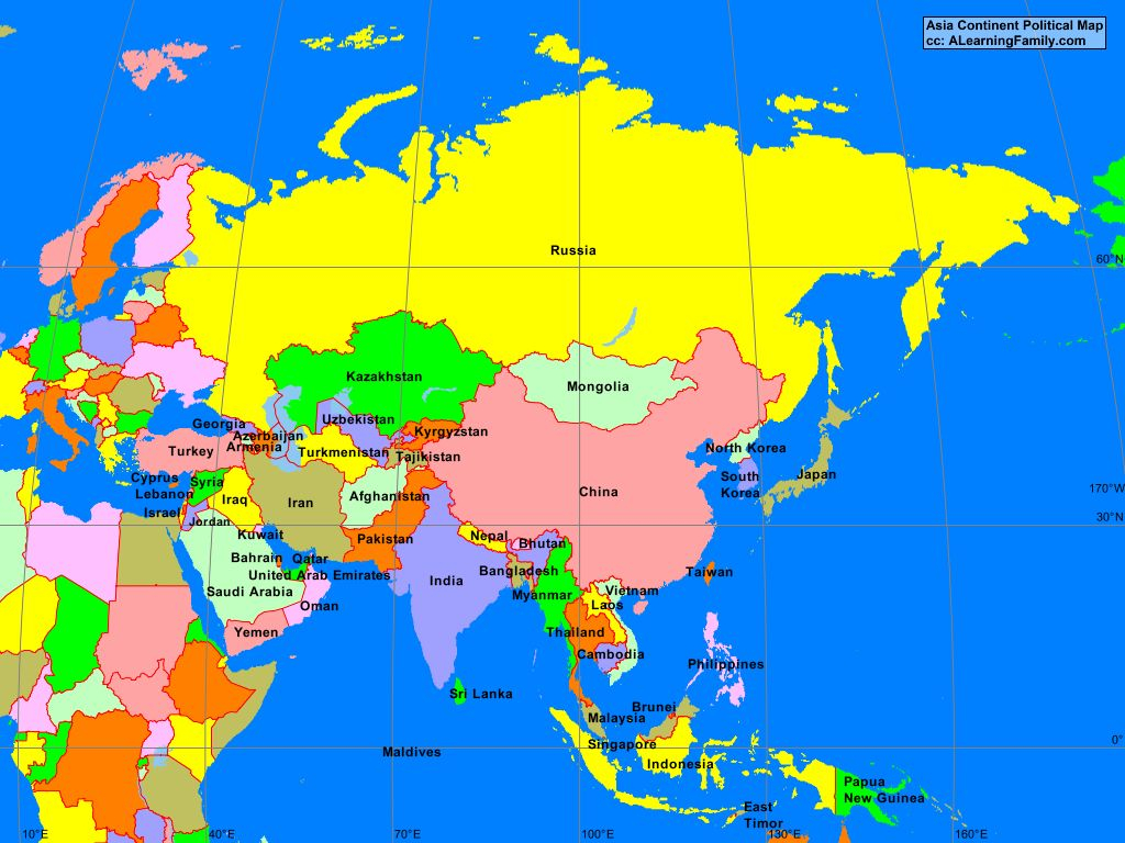 Social Science Asia Political Map