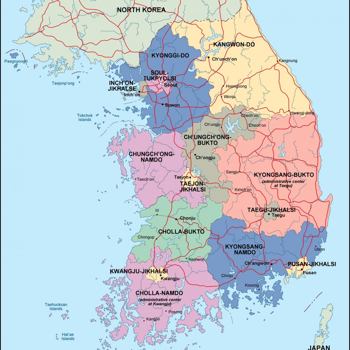 South Korea Maps Printable Maps Of South Korea For Download