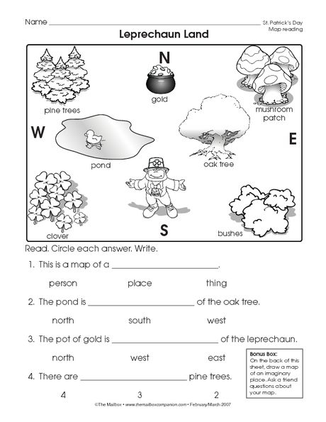 St Patrick s Day Worksheet Reading A Map The Mailbox 