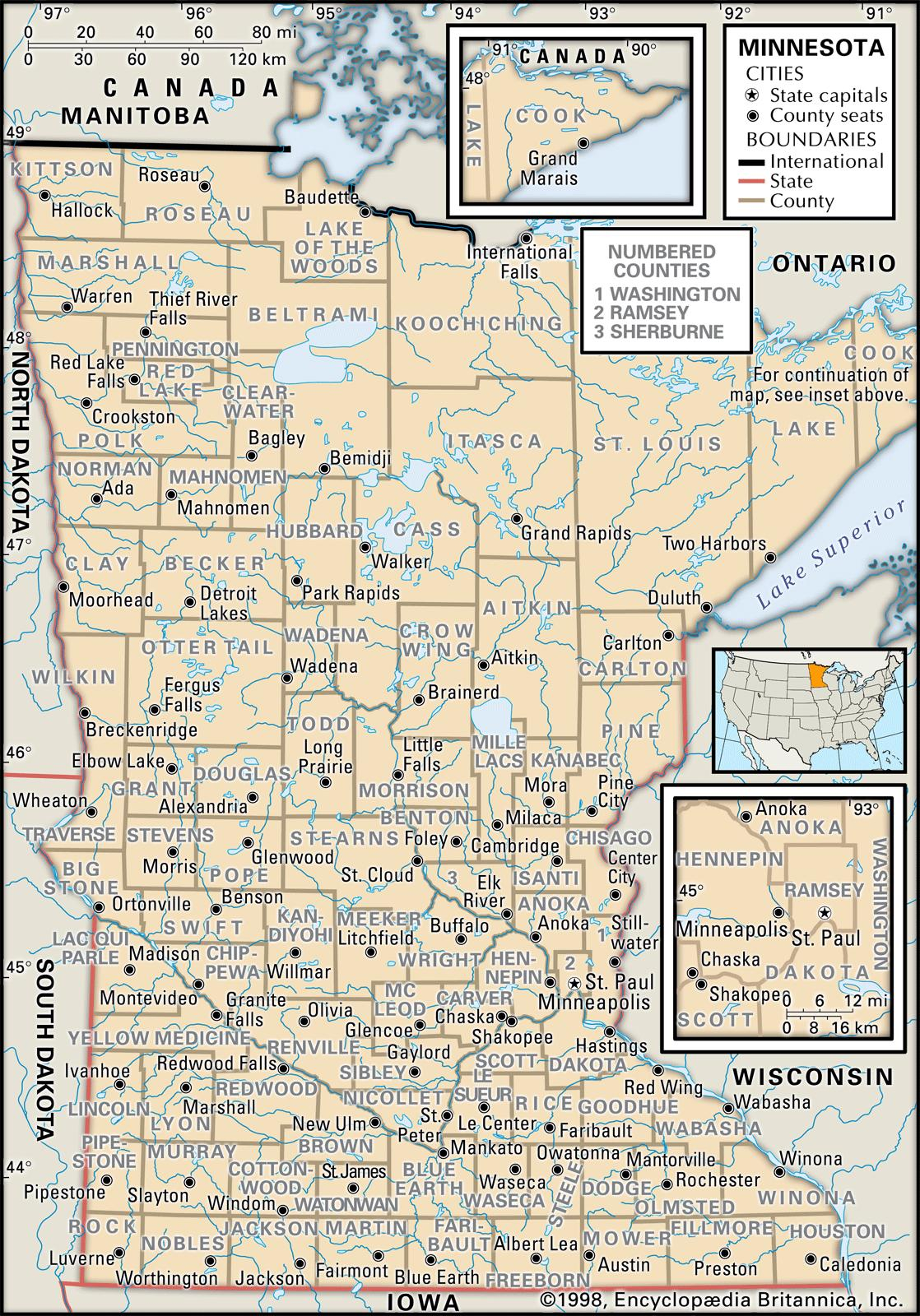 State And County Maps Of Minnesota