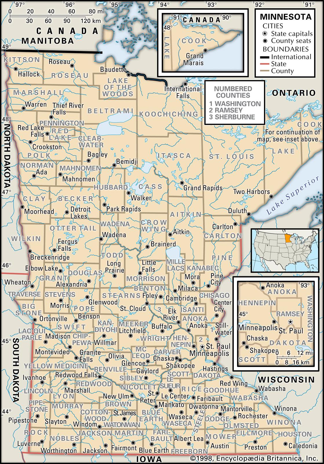 State And County Maps Of Minnesota State And County Maps Of Minnesota