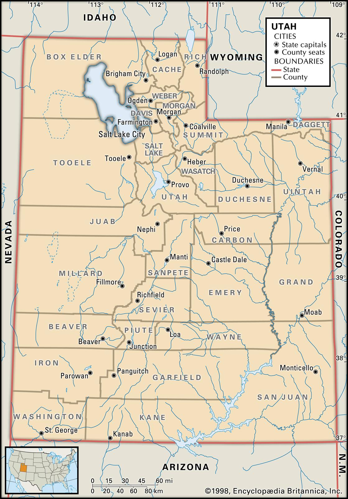 State And County Maps Of Utah