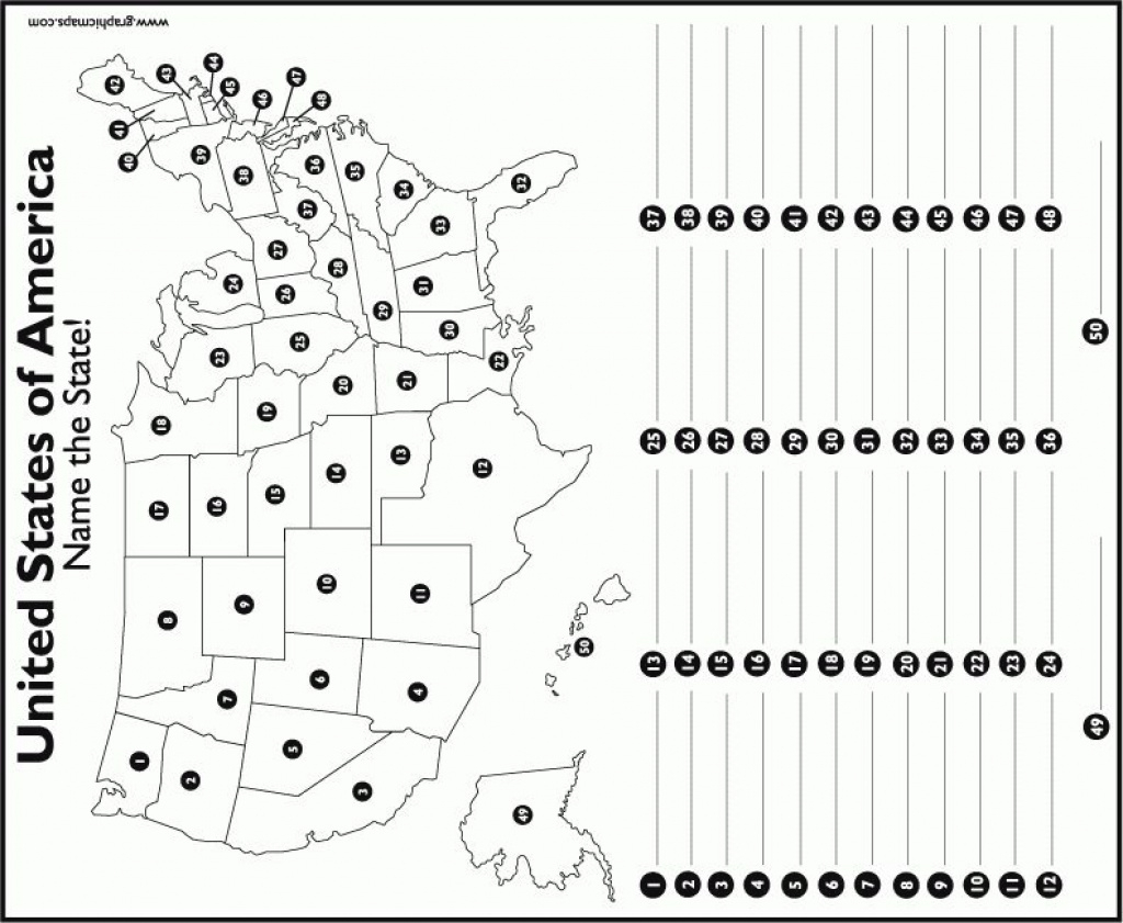 States And Capitals Map Quiz Printable Printable Map of The United States 50 States And Capitals Quiz Map