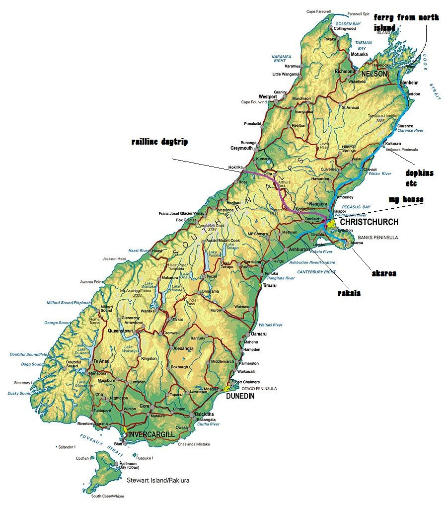 Sth Island With Images Map Of New Zealand New Zealand 