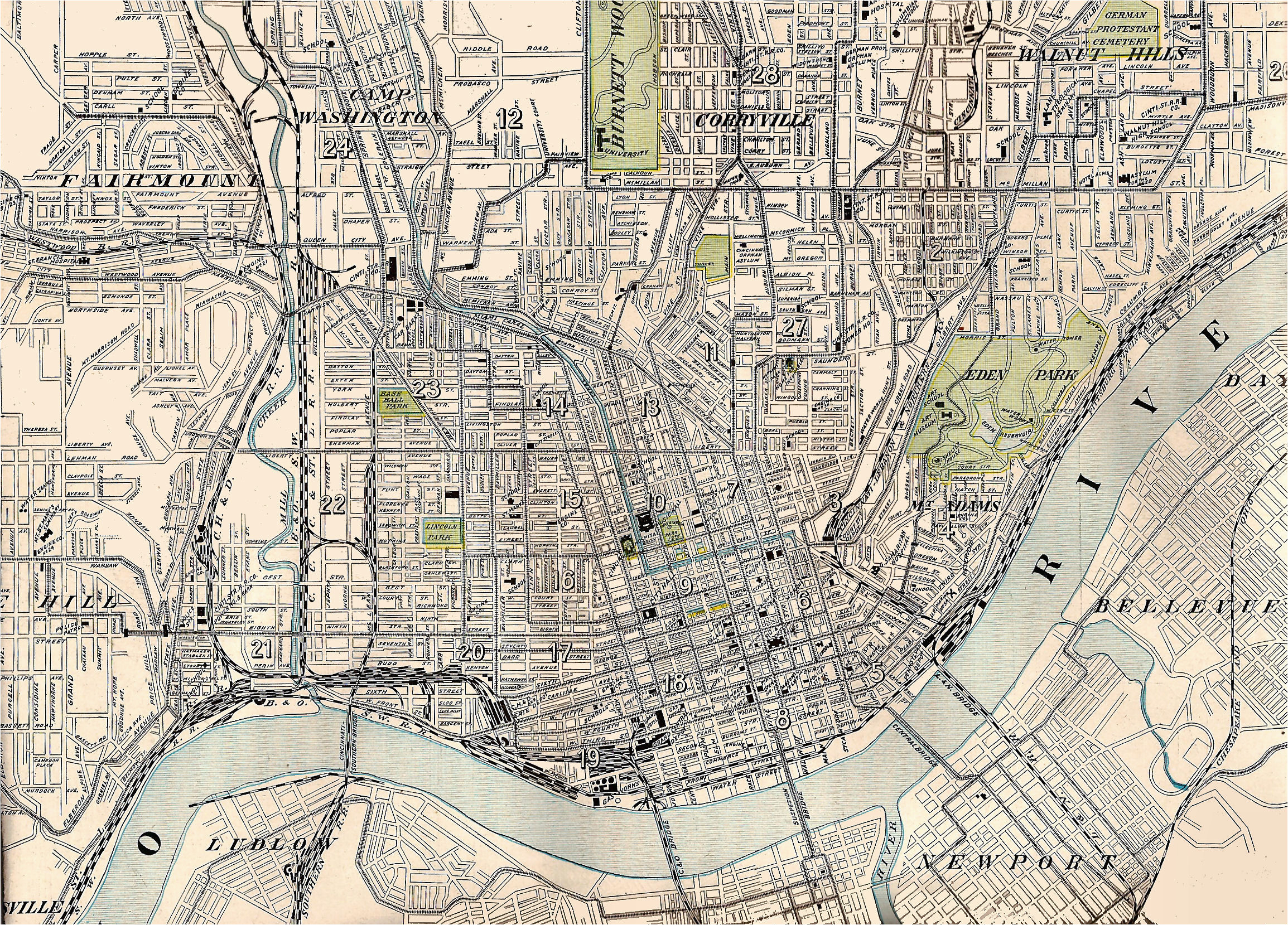 Street Map Of Cincinnati Ohio Secretmuseum