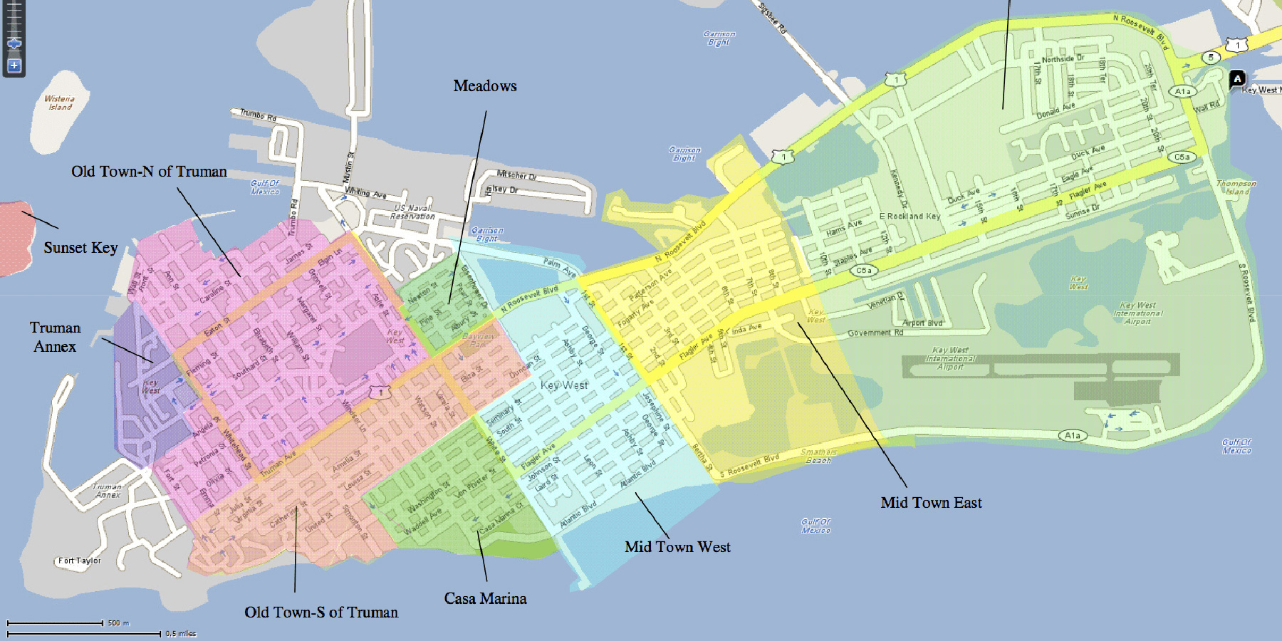 Street Map Of Key West Florida Printable Maps