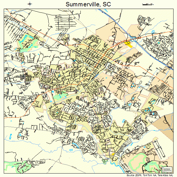 Summerville South Carolina Street Map 4570270