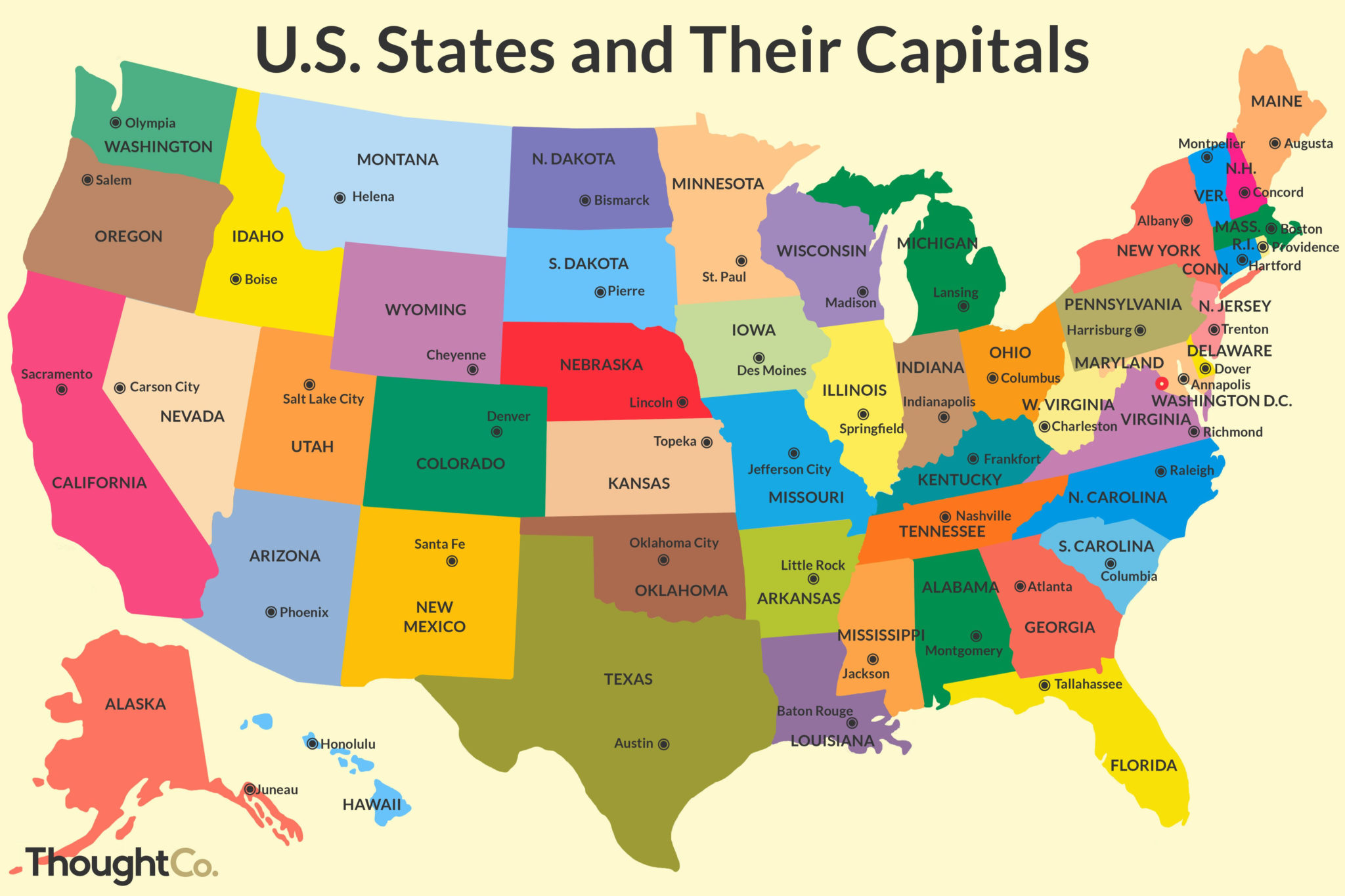 Printable State Capitals Map Printable World Holiday