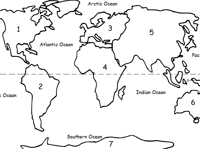 THE CONTINENTS Printable Handout Teaching Resources