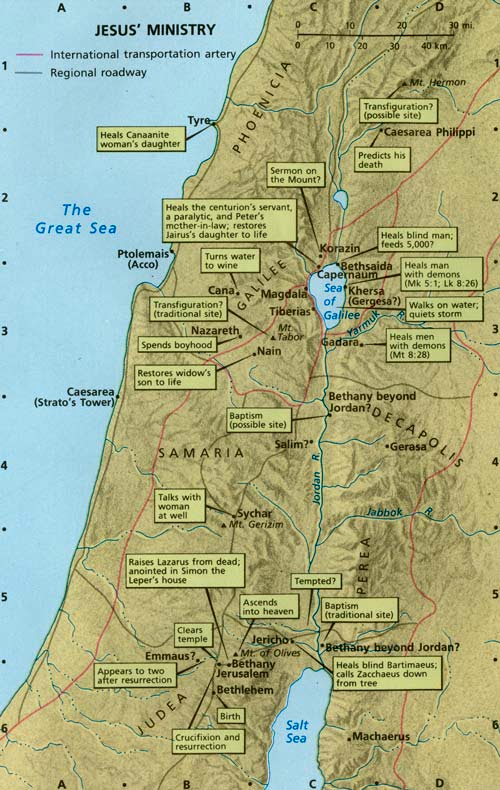 The Hauptmann S Jesus Ministry Map The Hauptmann s Jesus Ministry Map