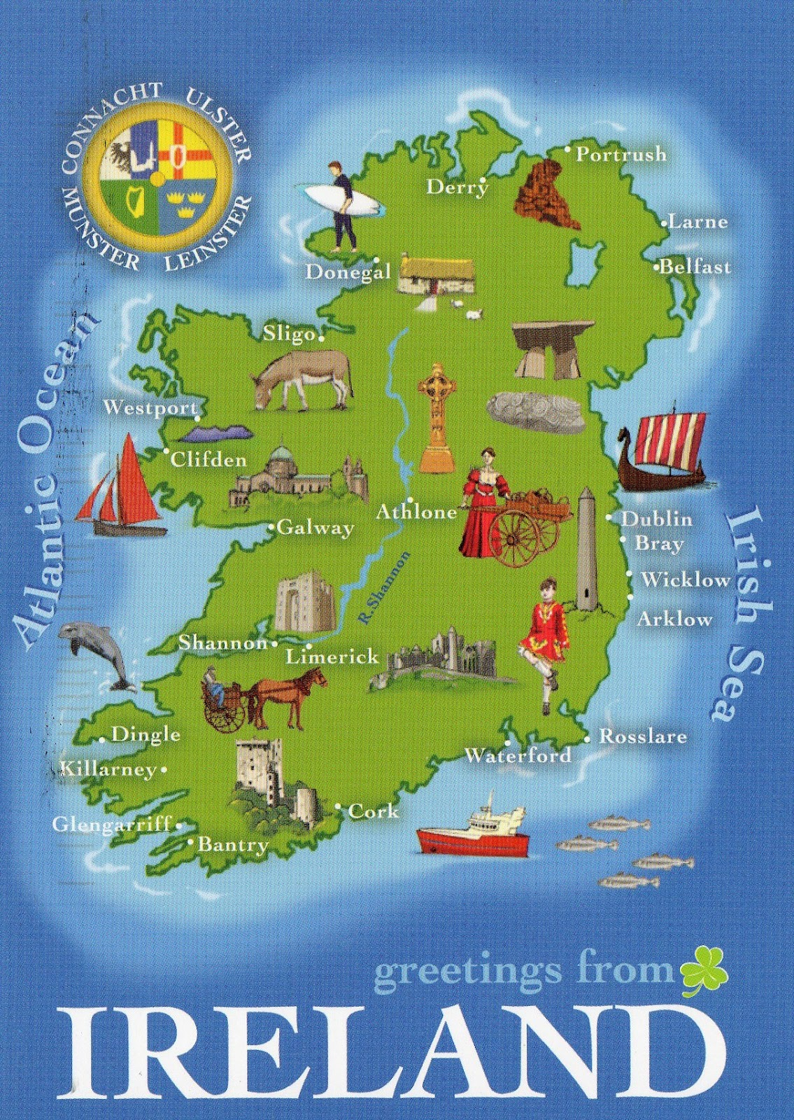 The World In Our Mailbox Ireland Map Card