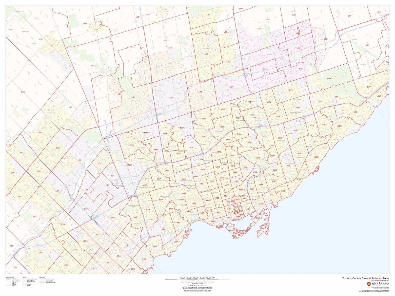 Toronto Ontario Postal Code FSA Laminated And 45 Similar 