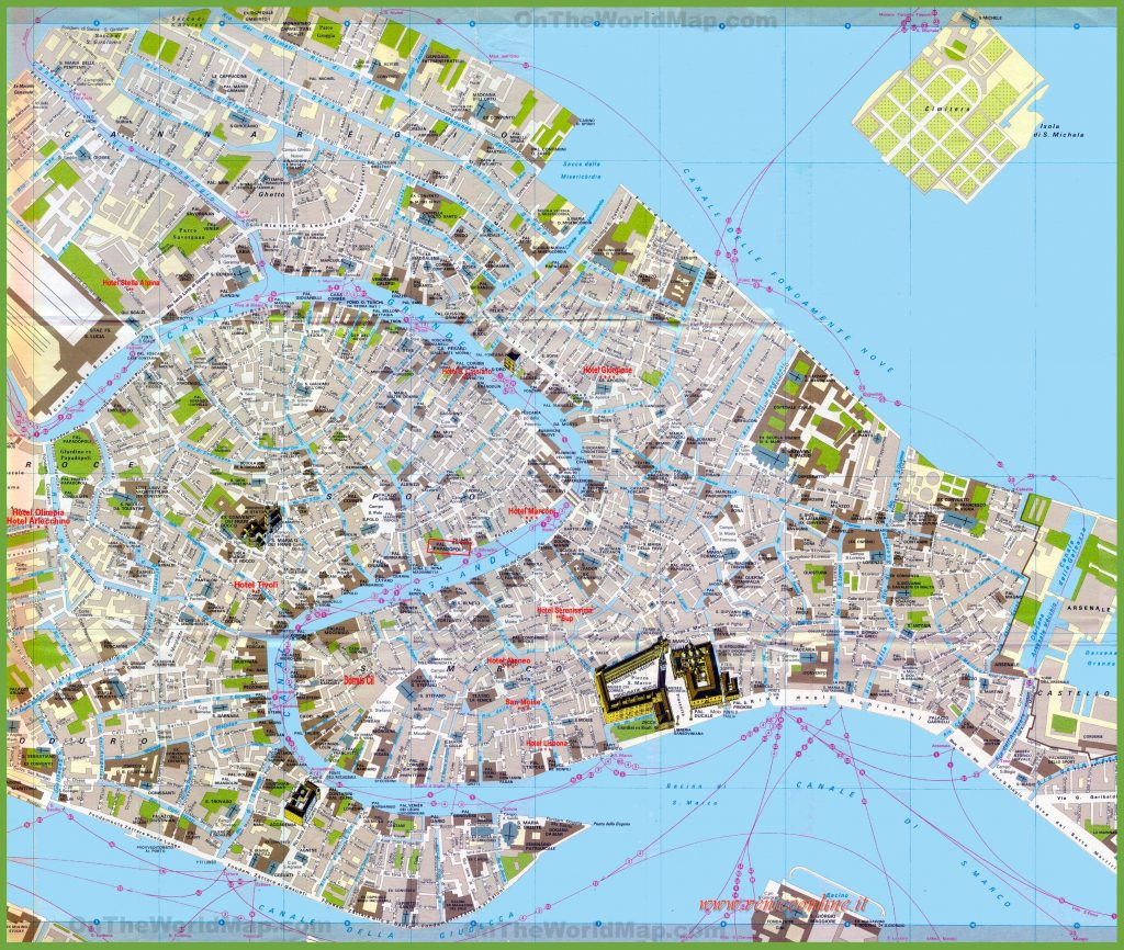 Tourist Map Of Venice City Centre With Regard To Printable 