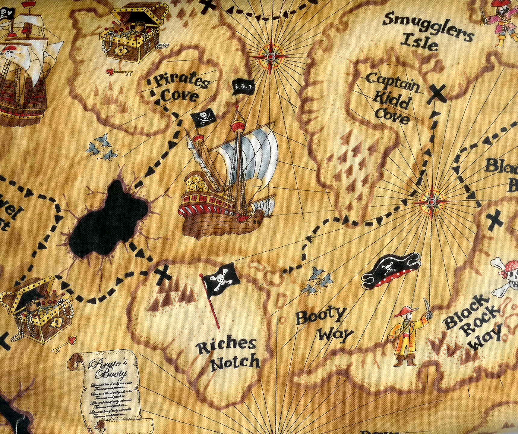 Treasure Map By Timeless Treasures Fred The Needle