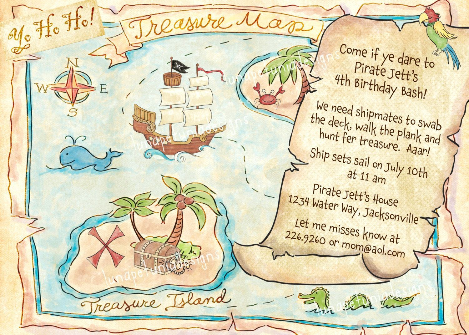 Treasure Map Invitation Template Business Template Ideas