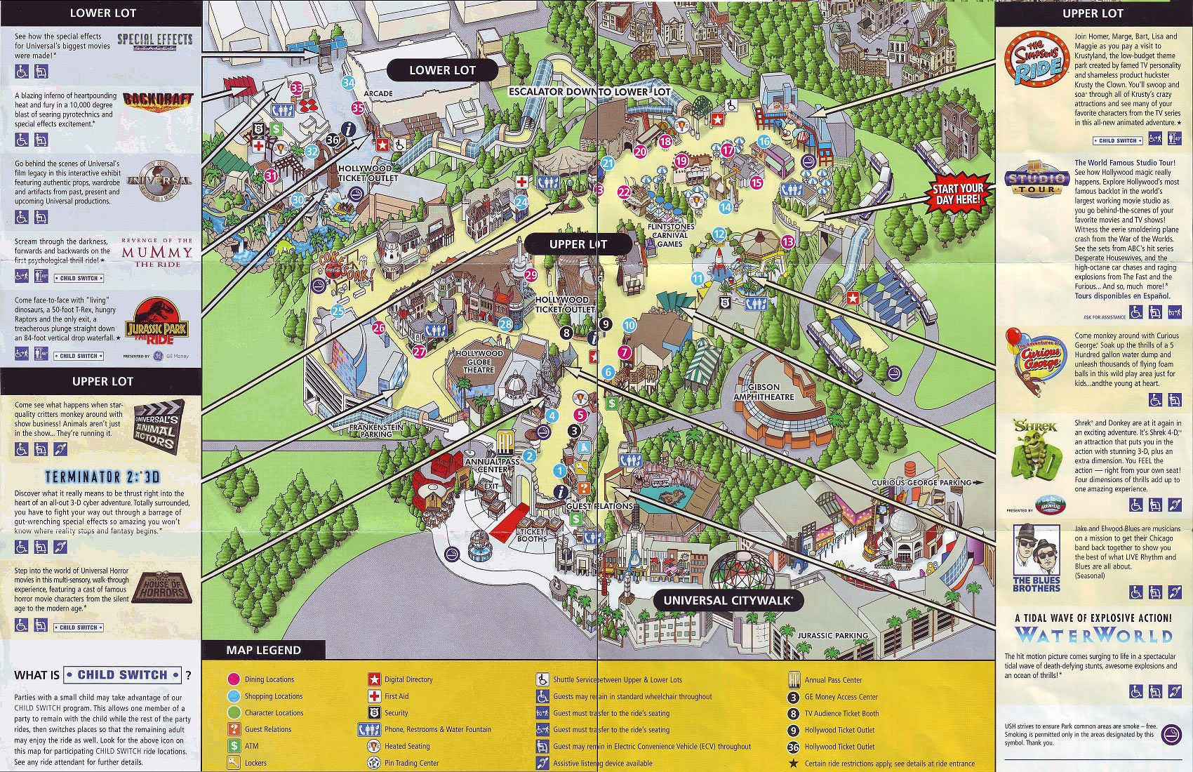 Universal Studios Hollywood 2009 Map Universal Studios 
