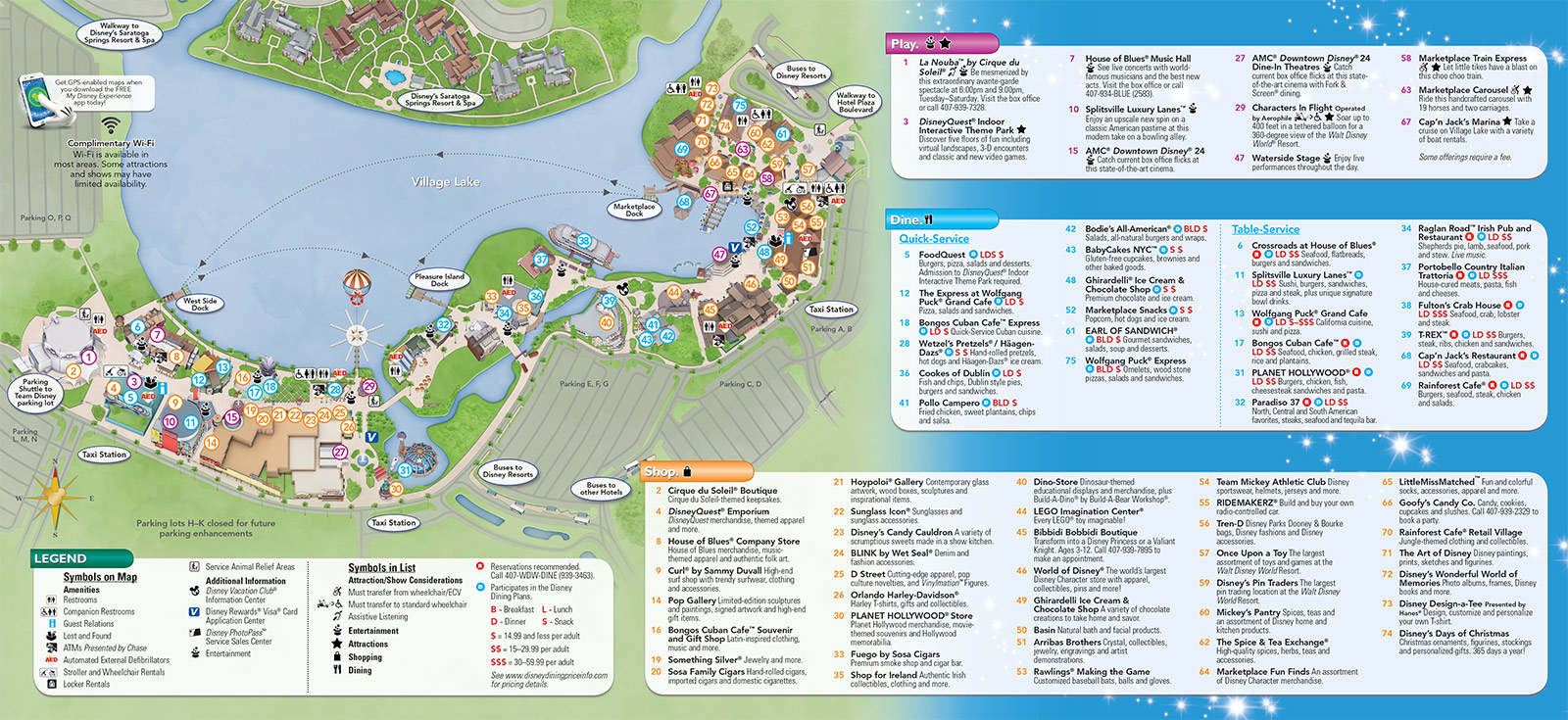 Updated Downtown Disney Guide Map Featuring Pleasure 