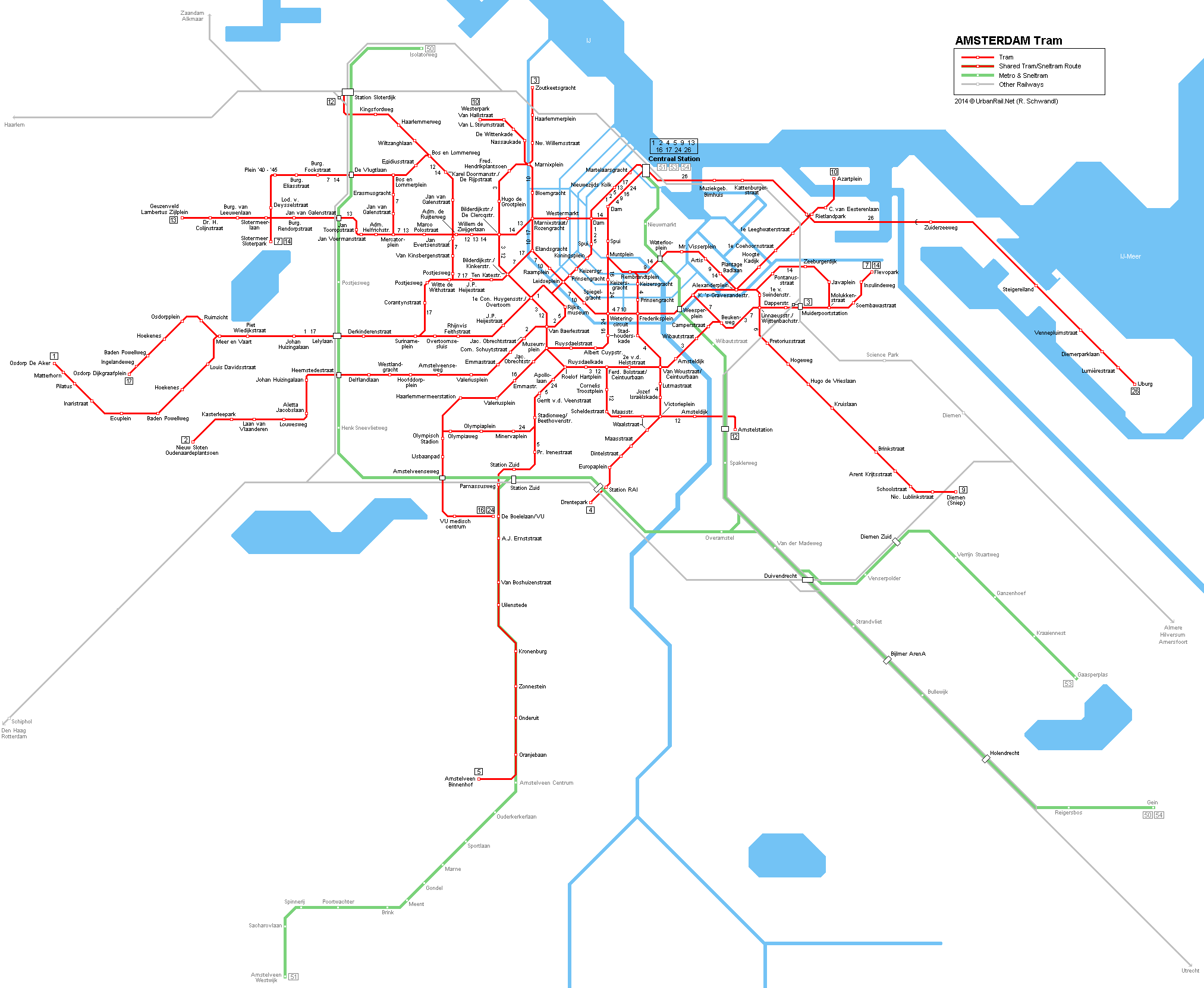 UrbanRail Net Europe Netherlands Amsterdam Tram UrbanRail Net Europe Netherlands Amsterdam Tram