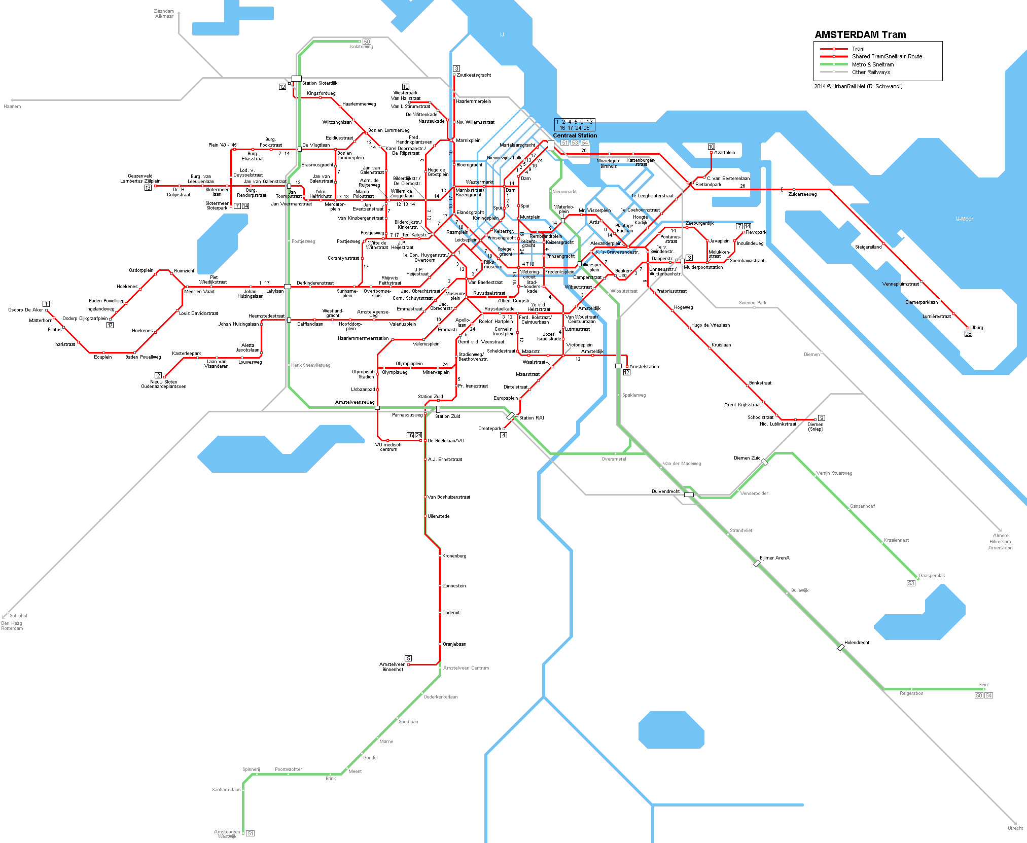 UrbanRail Net Europe Netherlands Amsterdam Tram 