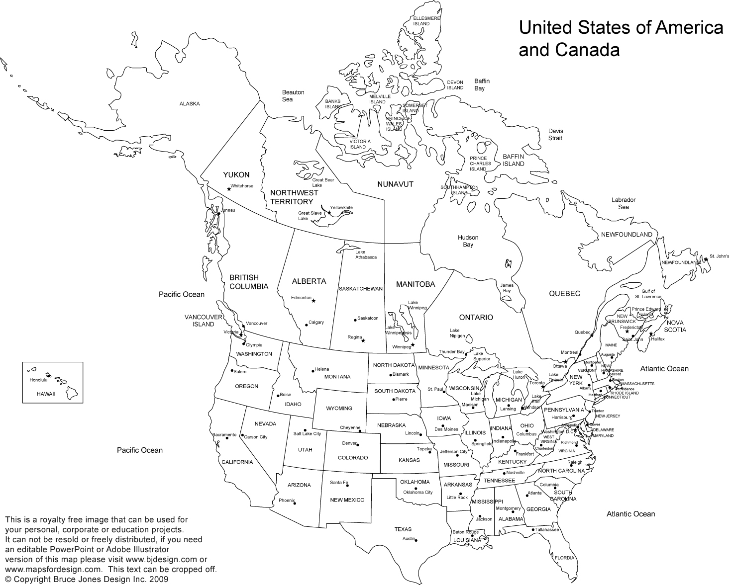 US And Canada Printable Blank Maps Royalty Free Clip 