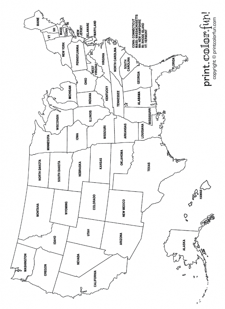 Us Map Without State Names Printable Coloring Map Us And 