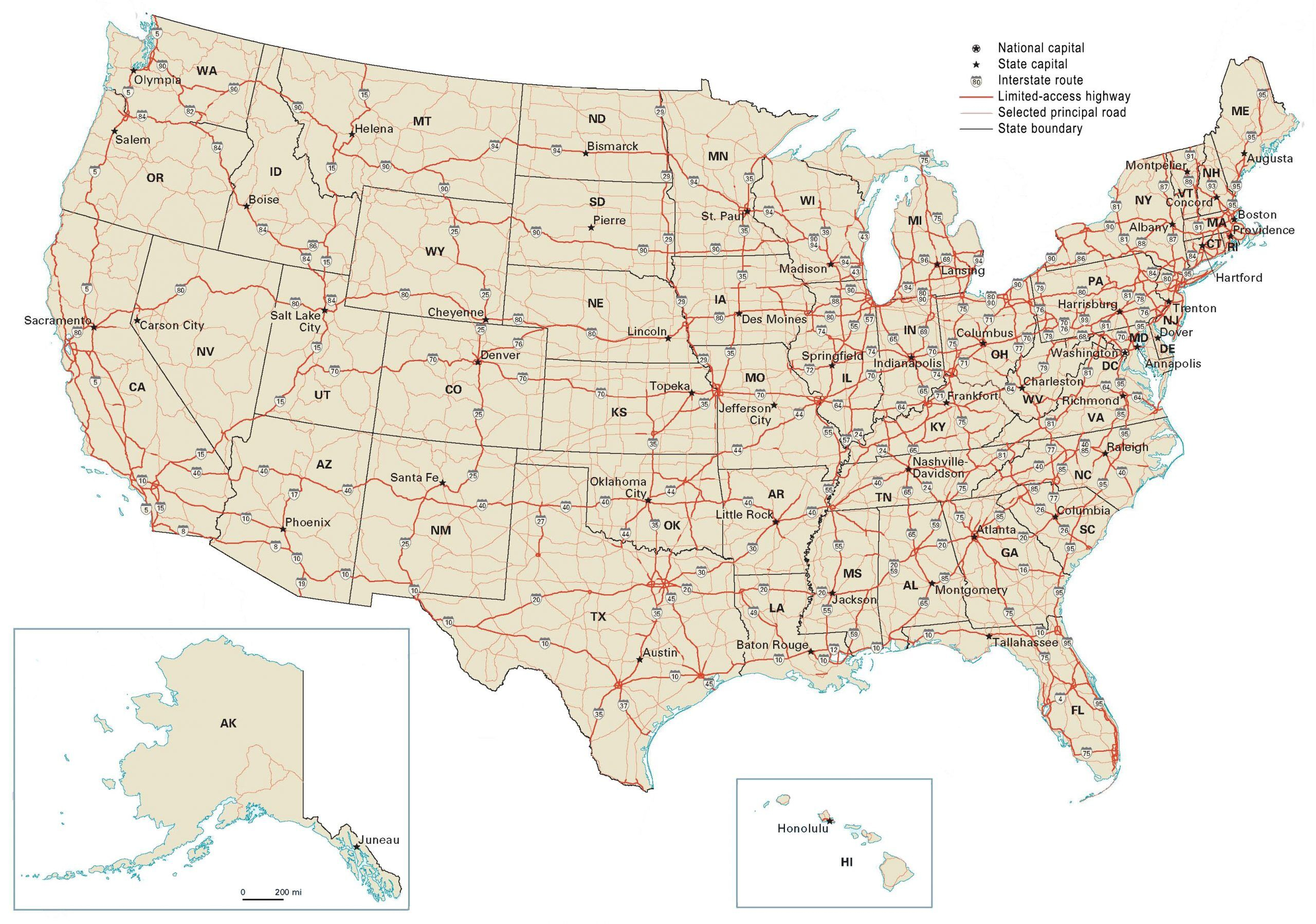 US Road Map Interstate Highways In The United States US Road Map Interstate Highways In The United States
