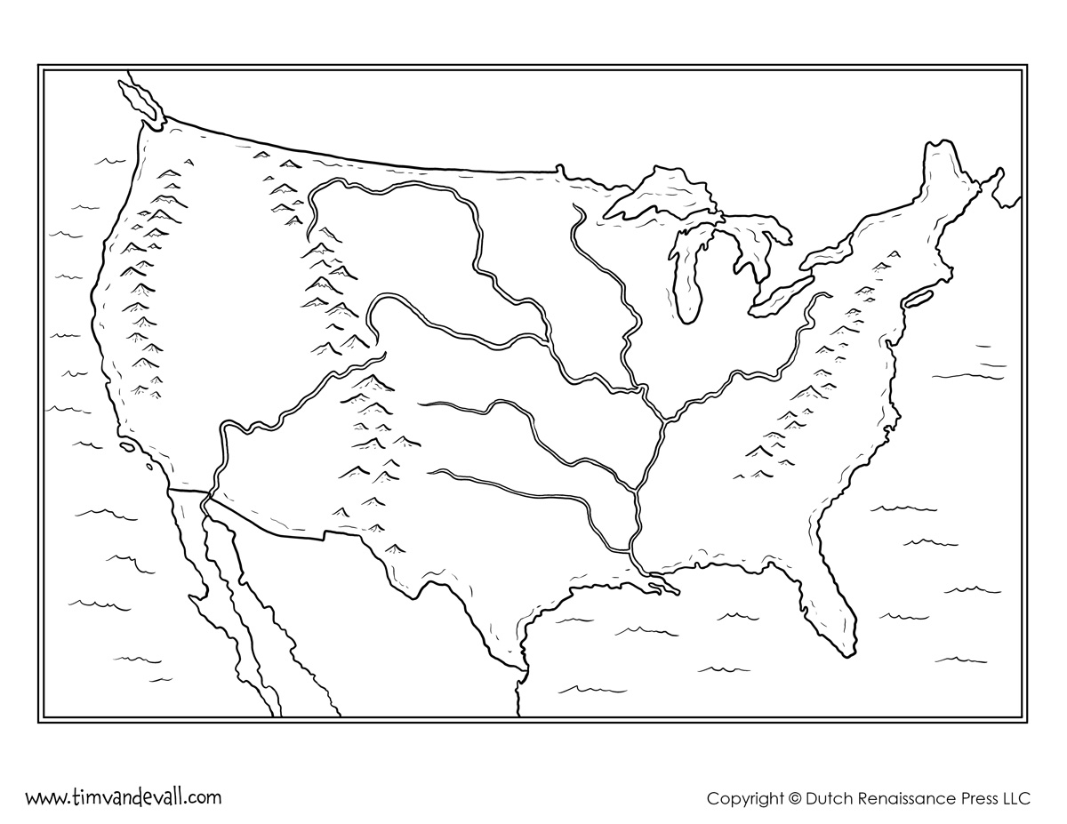 USA Blank Map Tim s Printables