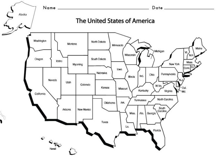 Usa States And Capitals Map Printable Map Us States And 