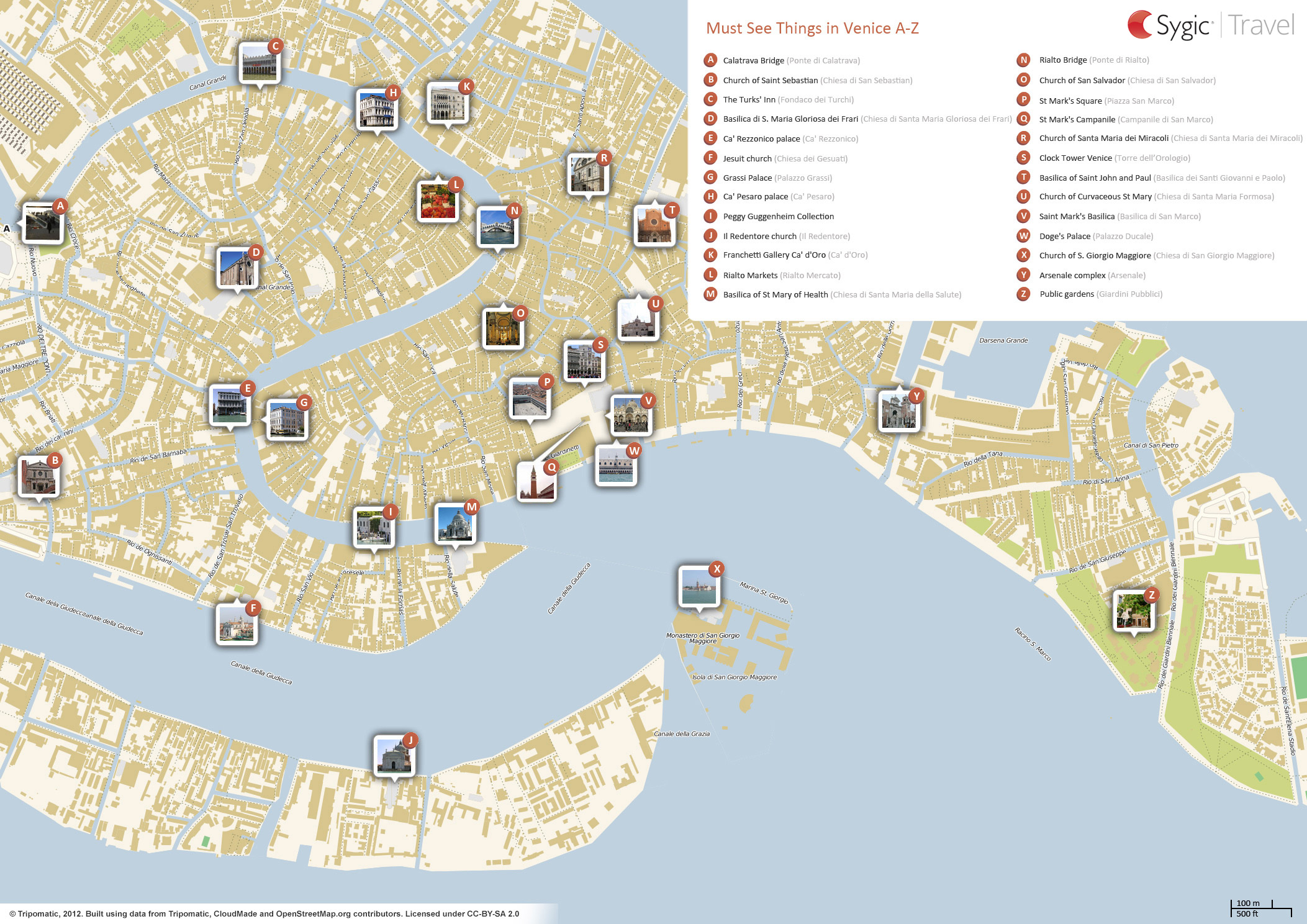 Venice Printable Tourist Map Sygic Travel