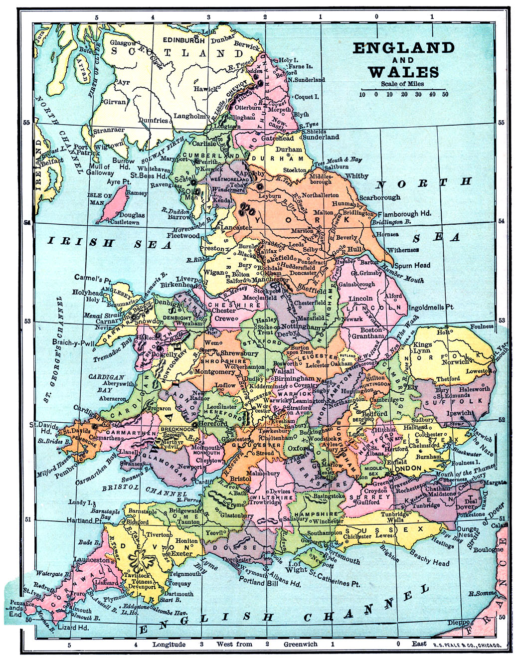 Vintage Printable Map Of England And Wales The 