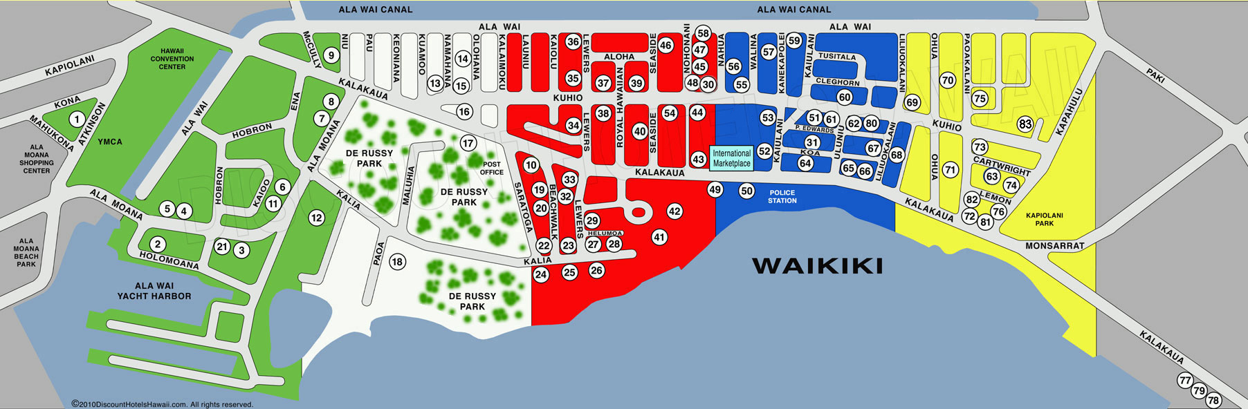 Waikiki Map With Hotels And Condos From 75 808 394 2112 Waikiki Map With Hotels And Condos From 75 808 394 2112