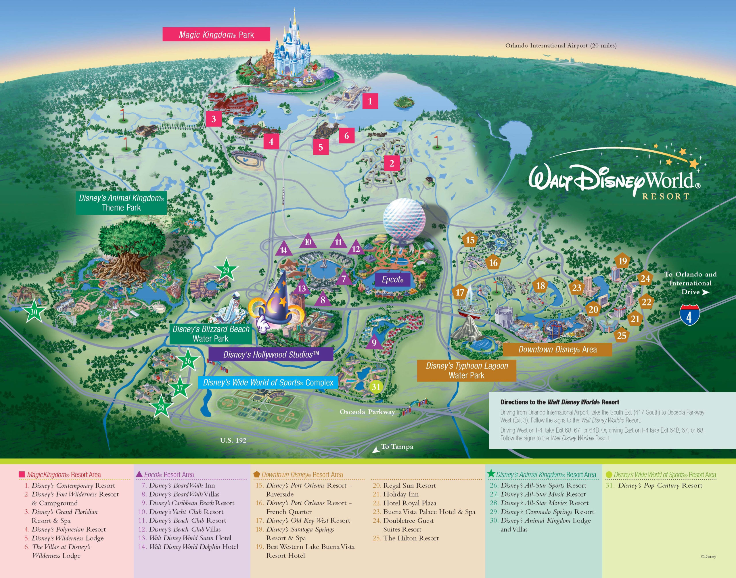 Walt Disney World Resorts Resort Map Disney World Walt Disney World Resorts Resort Map Disney World