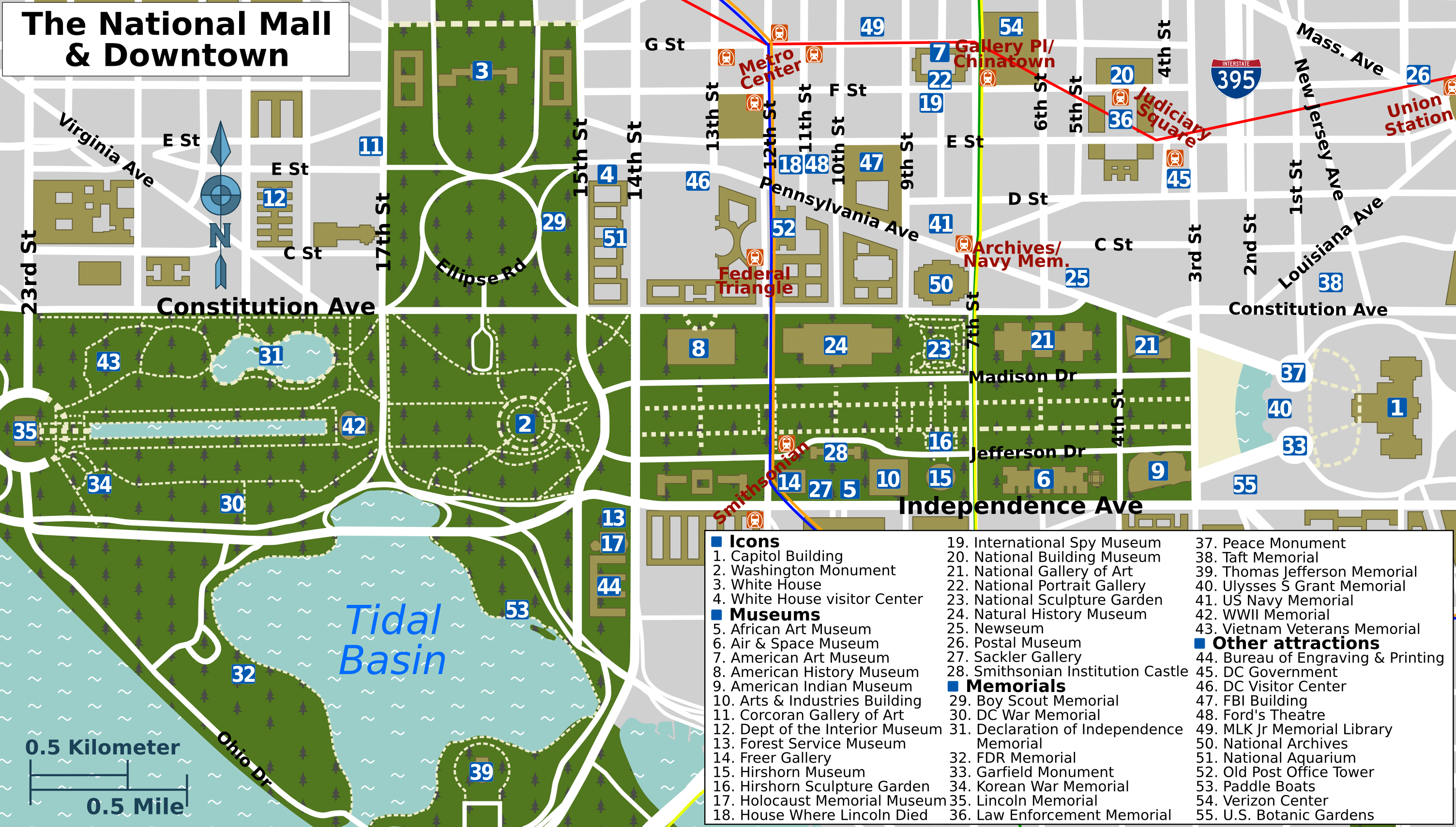 Washington Dc Mall Map Printable Description National 