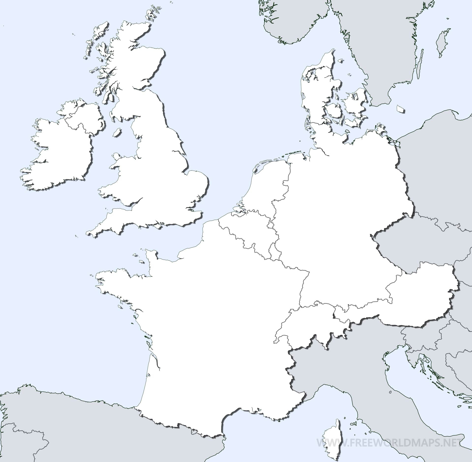 Western Europe Political Map Western Europe Political Map