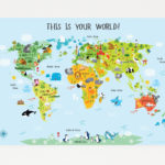 World Map For Kids Instant Download Nursery Decor High