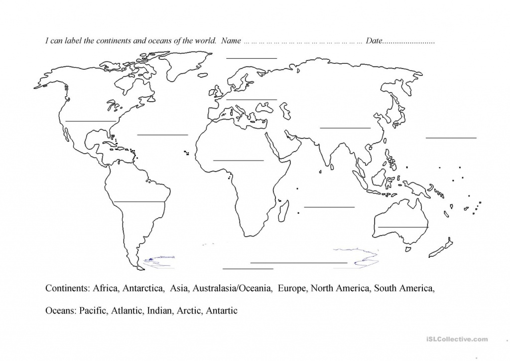 World Map Oceans And Continents Printable Printable Maps World Map Oceans And Continents Printable Printable Maps