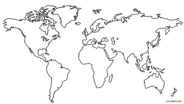 World Map Printable Coloring Pages Mapamundi Para 