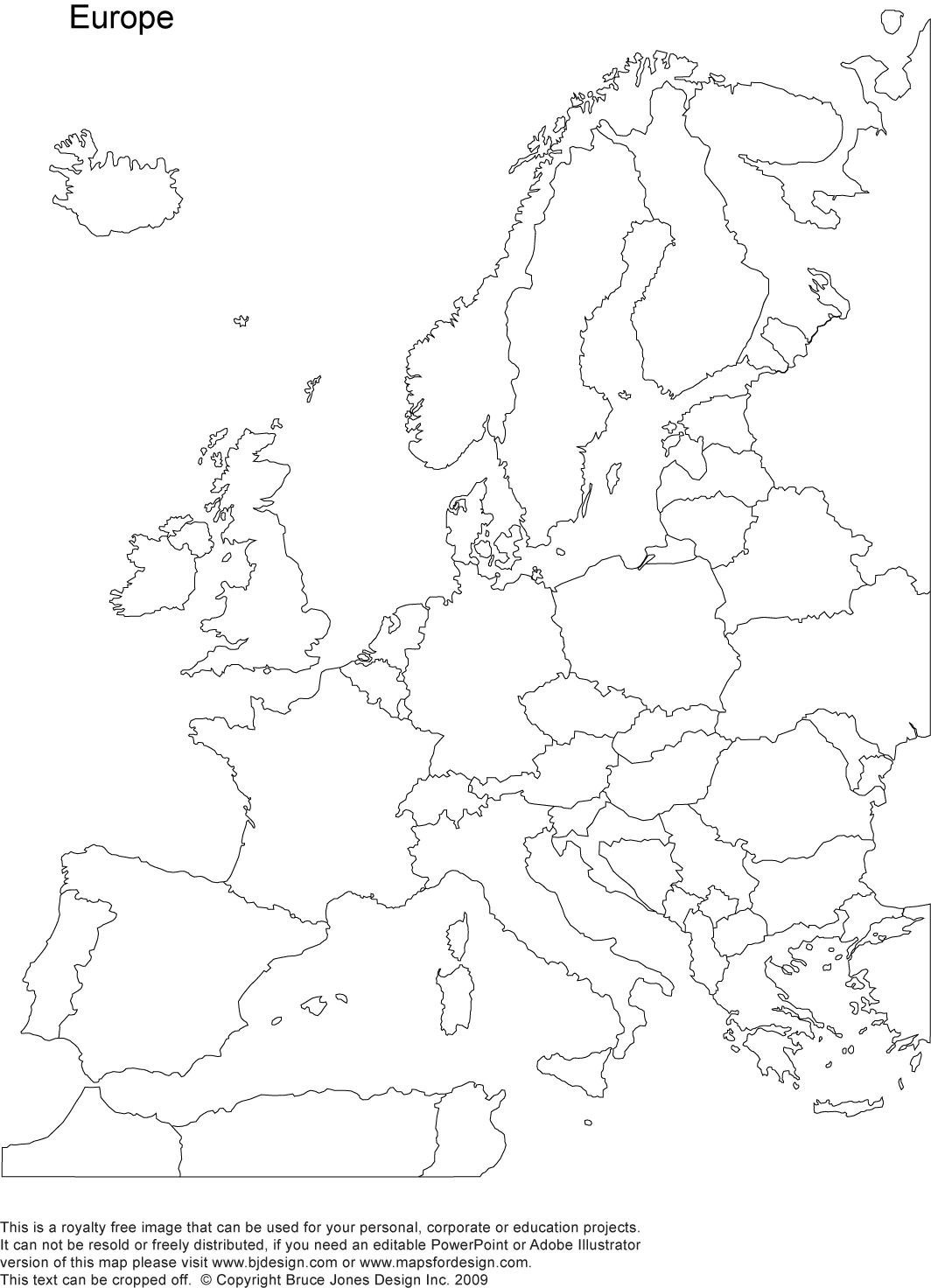 World Regional Europe Printable Blank Maps Royalty Free 
