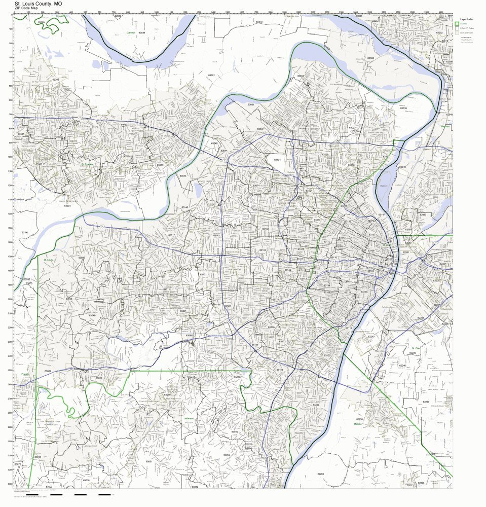 St Louis Zip Code Map Printable