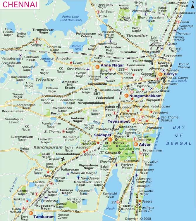 City Map Of Chennai Mapsof Net