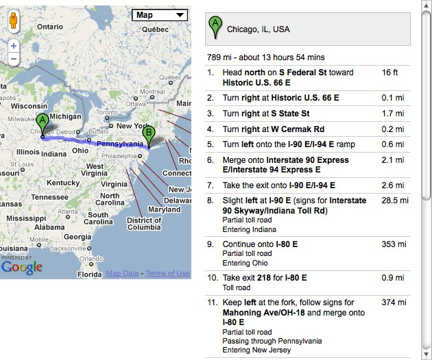 Google Map Driving Direction Source Code For Their Example 